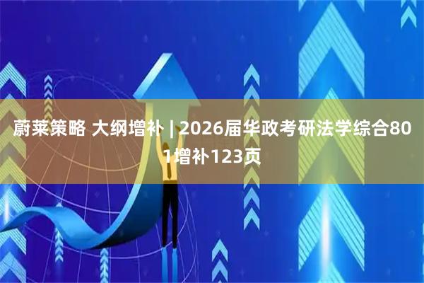蔚莱策略 大纲增补 | 2026届华政考研法学综合801增补123页