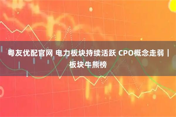 粤友优配官网 电力板块持续活跃 CPO概念走弱｜板块牛熊榜