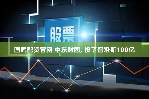 国鸣配资官网 中东财团, 投了普洛斯100亿